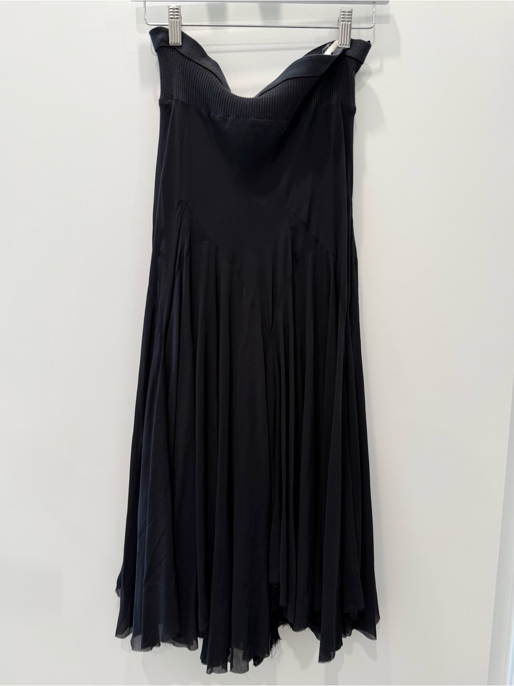 Rick Owens Sparrows FW 2002 Black Silk Chiffon Midi/Maxi Skirt - Picture 2 of 6